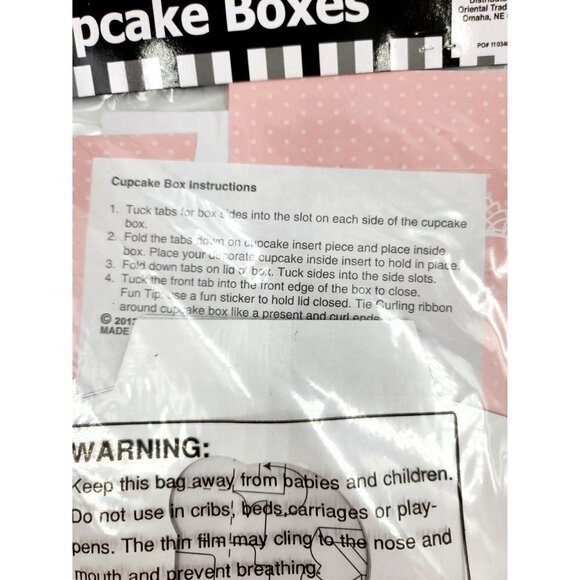Individual Cupcake Boxes Pink New 2 packages of 6, with Inserts and Clear Window - Picture 4 of 8